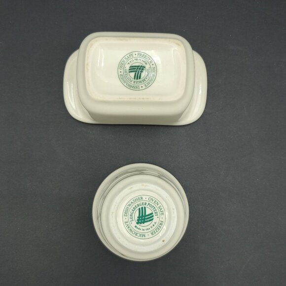 Longaberger Ivory Sugar Packet Holder Caddy Heritage Green Votive Candle Holder - Picture 4 of 6